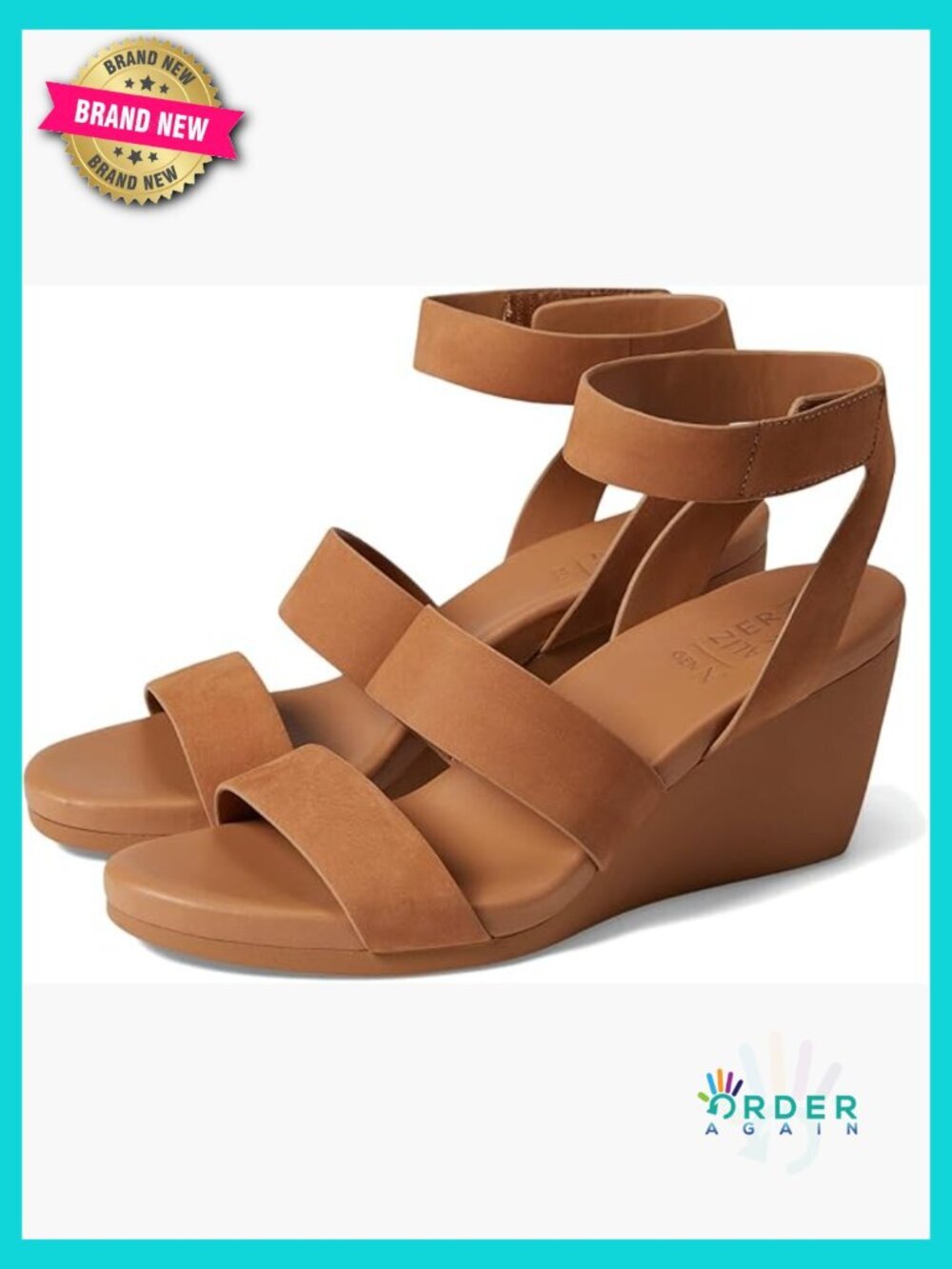 Wedge Sandals Lightweight Flexible Nubuck Hook-and-Loop Closure Open Toe